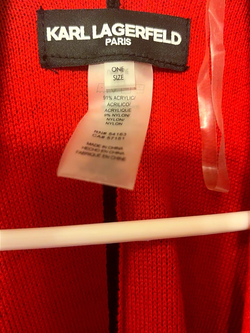 Karl Lagerfeld Black & Red Shawl - Picture 3 of 3